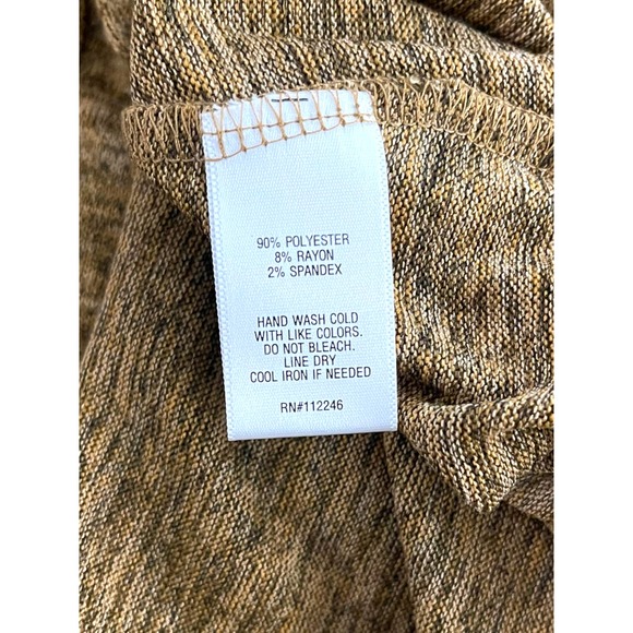 Sami & Jo Heathered Brown Tan Gold Drop Sleeve Elastic Waist Collar Dress Sz 2X - Picture 9 of 10